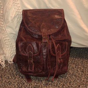 100% Genuine leather drawstring backpack